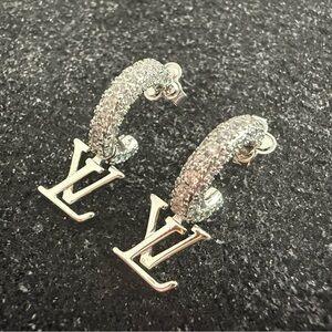 LV Silver Crystal Earrings